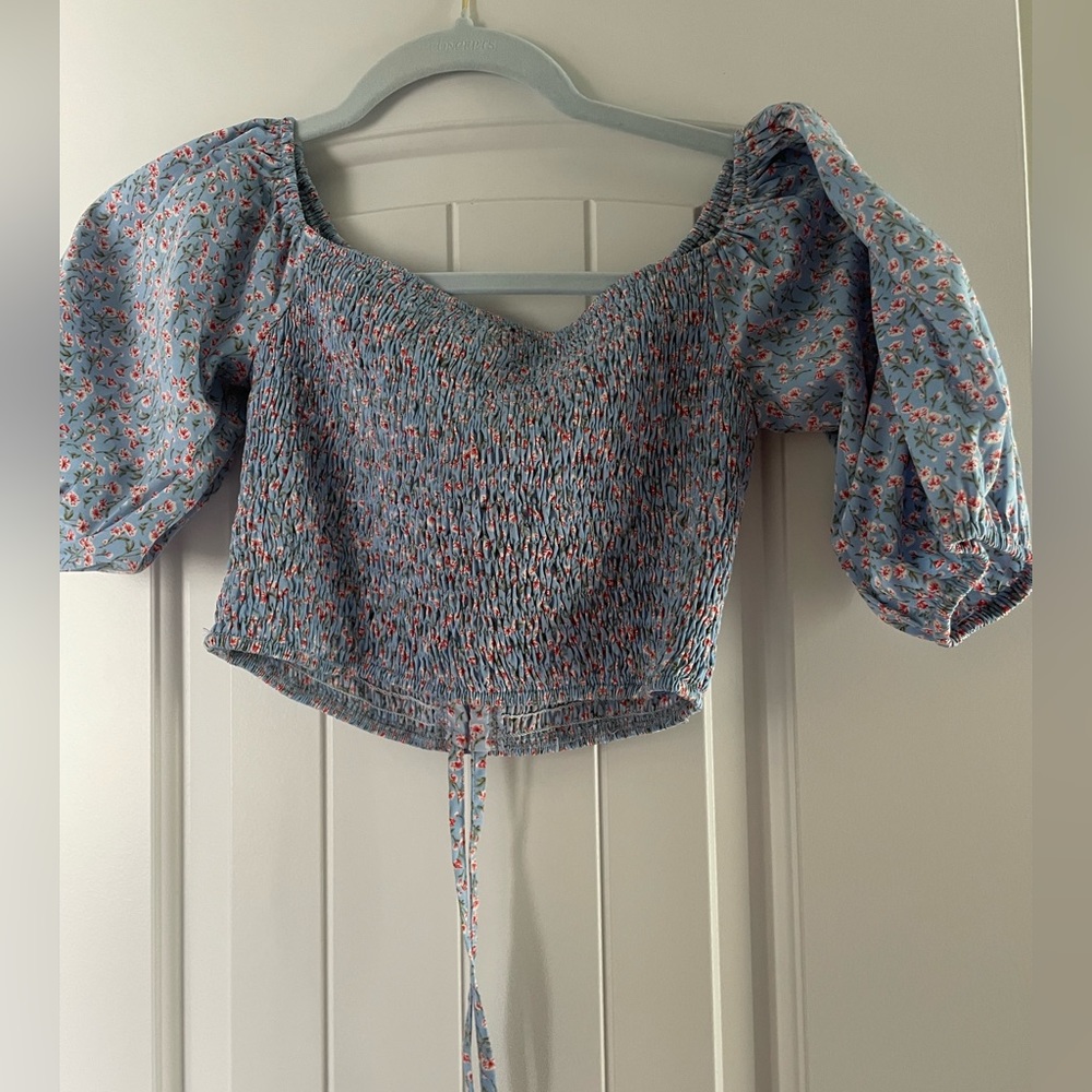 Lulus Smocked Crop Top XS NWOT